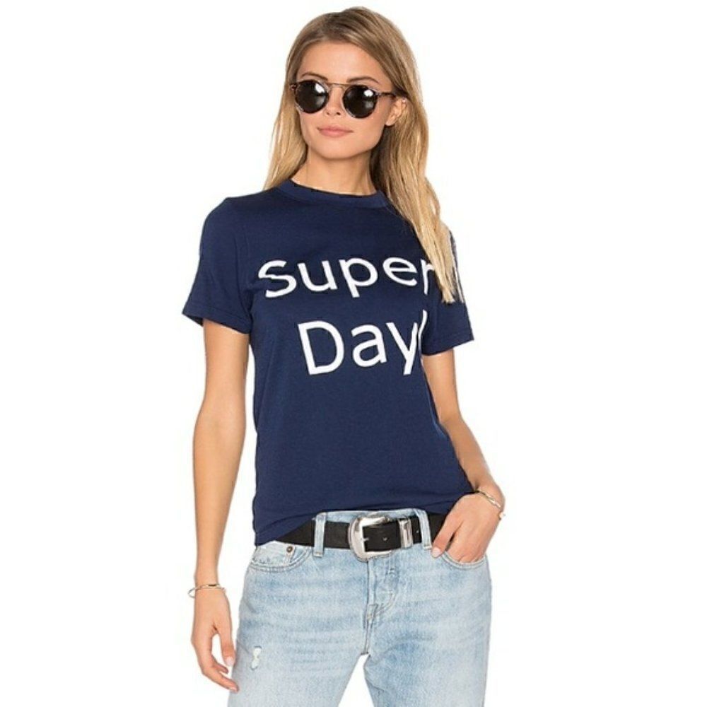 New Daydream Nation Super Day Short Sleeve Tee Medium Blue and White